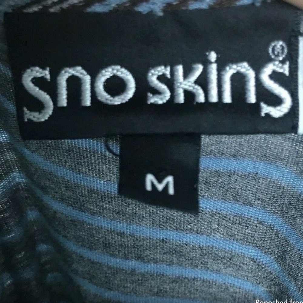 SNO SKINS Blue and Brown Ribbed Fitted Long Sleeve Blouse - Picture 9 of 9